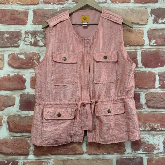 Ruby Rd Shirt Jacket Womens Size 14 Pink Cargo Utility Pocket Casual Shacket Top - Picture 6 of 8